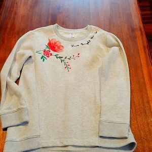 Girls size 10-12 Old Navy sweatshirt with flower